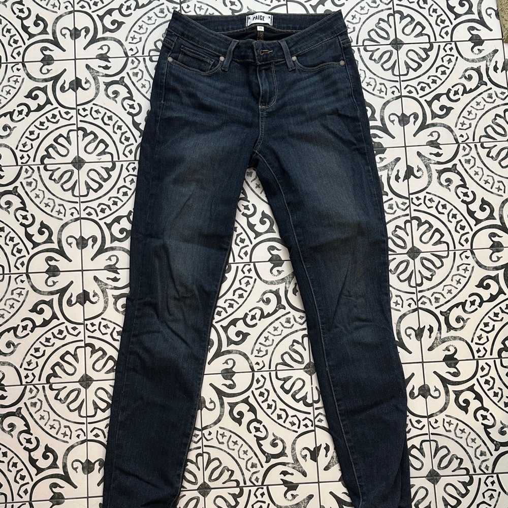 Paige dark skinny jeans 26